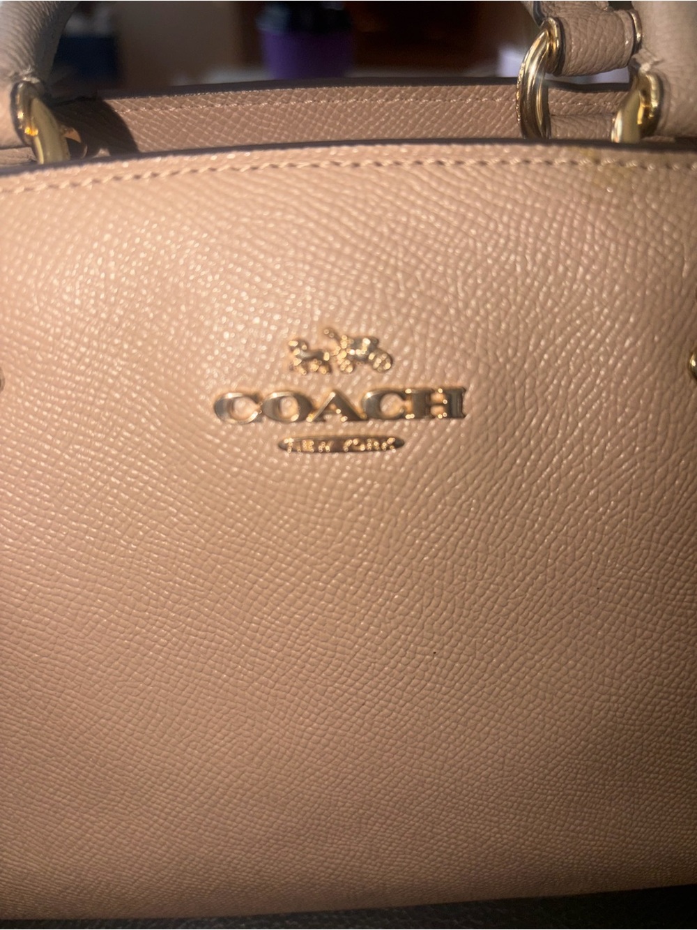 COACH Pebble Leather Satchel Mini Lillie beige excellent conditions